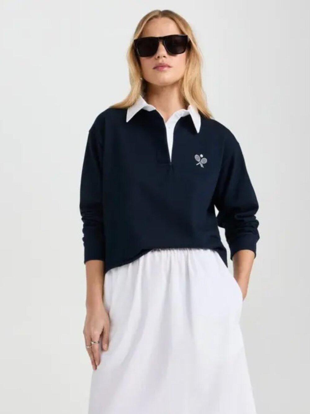 Stateside Graphic Cropped Polo Shirt | Size XS